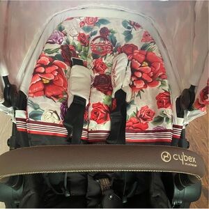 Cybex Priam spring blossom floral luxury stroller